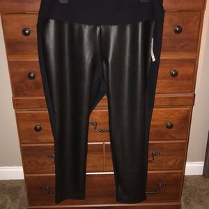 Faux leather pants